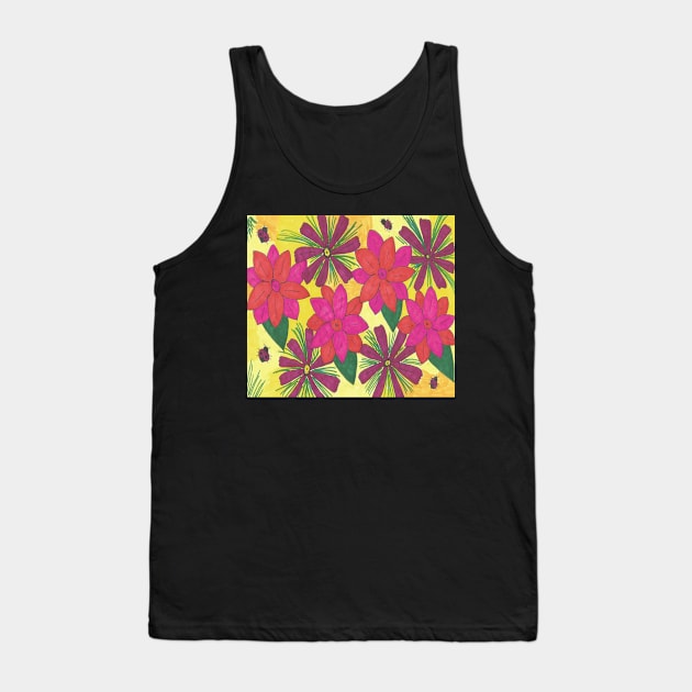 Bohemian Summer Floral Print Tank Top by DanielleGensler